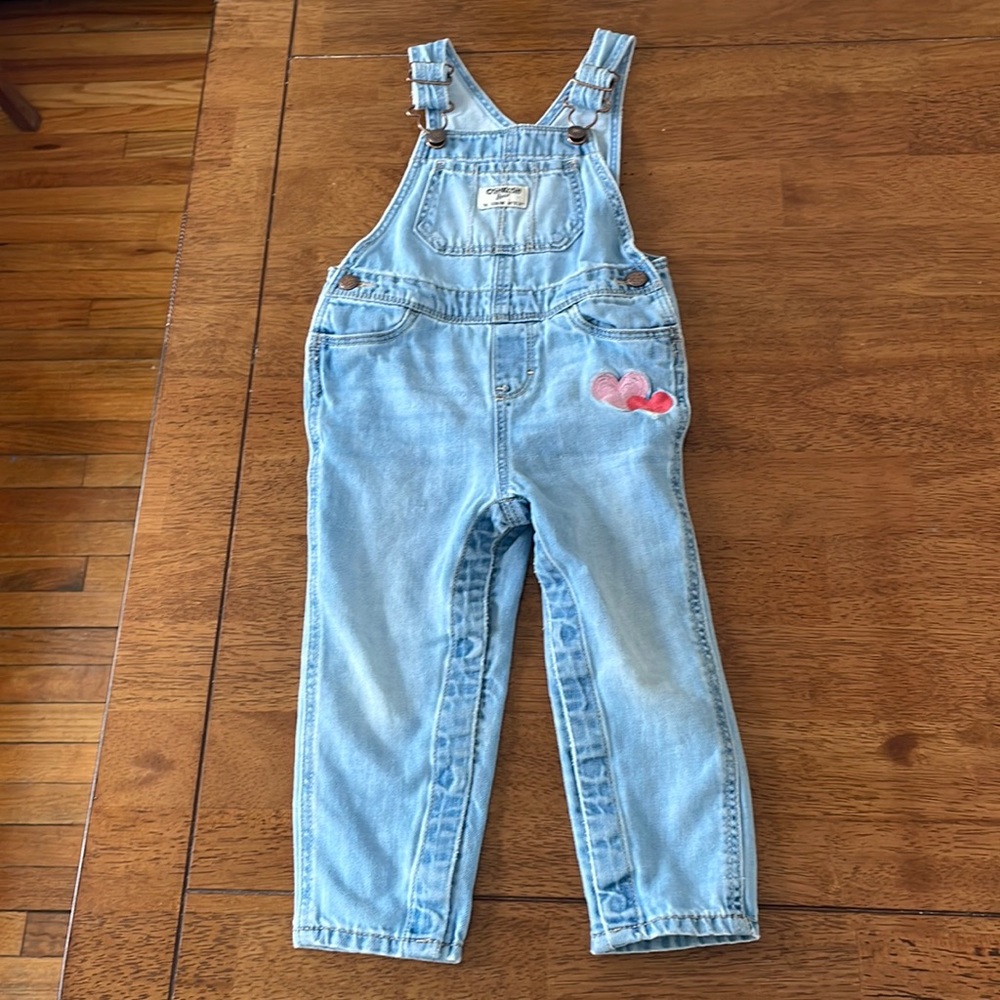OshKosh Overalls with Hear Appliqué. 24 Months
